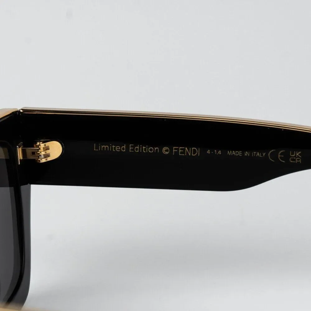 Fendi LEATHER LIMITED EDITION Men Sunglasses Square Black Grey FE40126I 01A